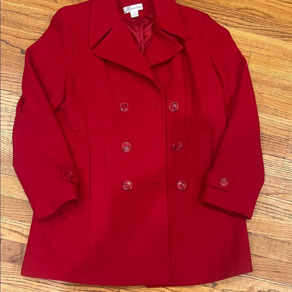 Red Dress Barn Double-Breasted Pea Coat